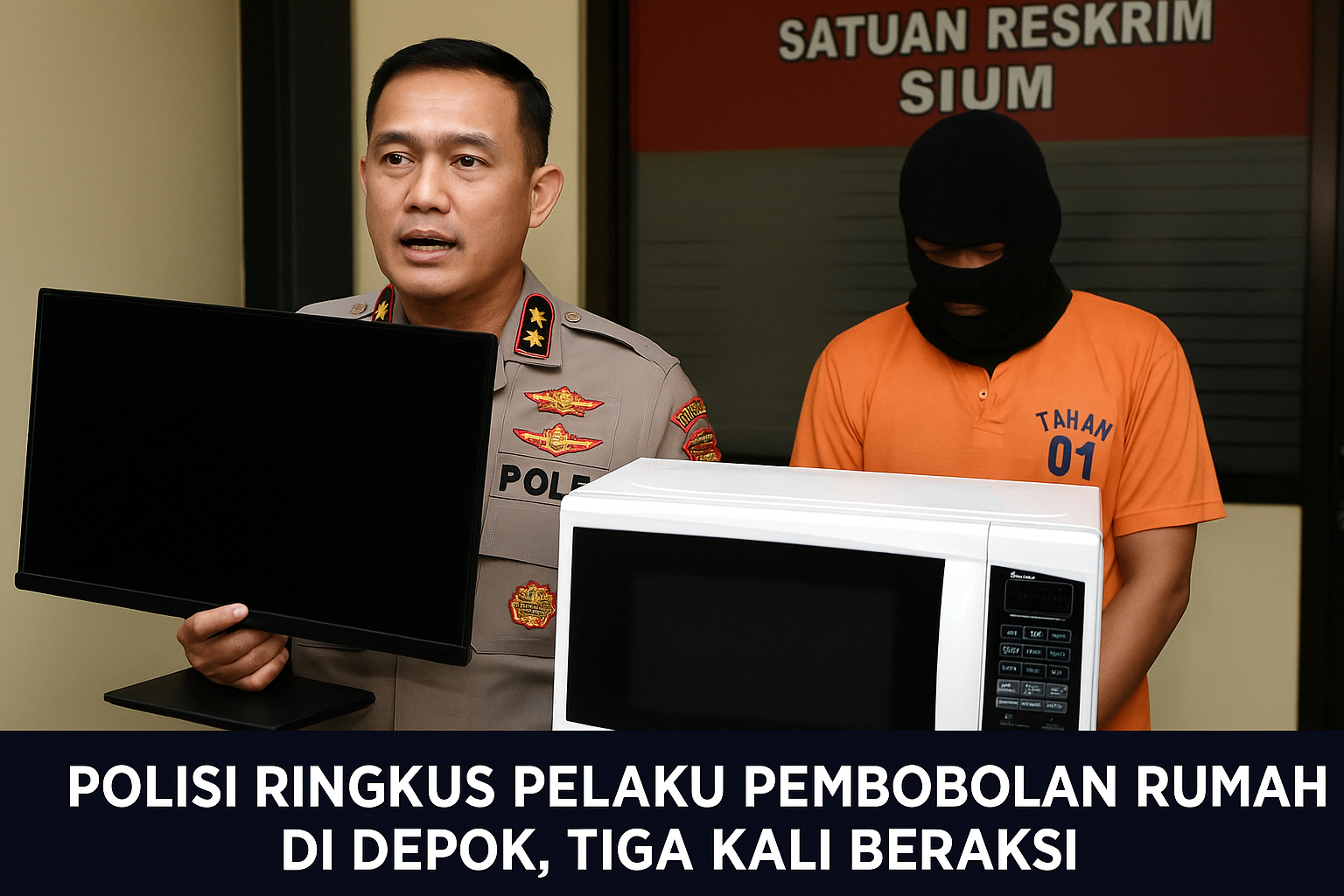 Polisi Ringkus Pelaku Pembobolan Rumah di Depok, Tiga Kali Beraksi