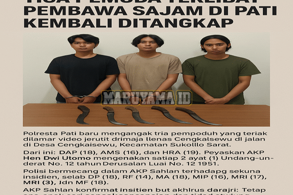 Tiga Remaja Bersajam Dijalanan Cengkalsewu Berhasil Ditangkap Tiga Remaja Bersajam Dijalanan