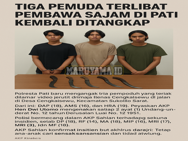 Tiga Remaja Bersajam Dijalanan