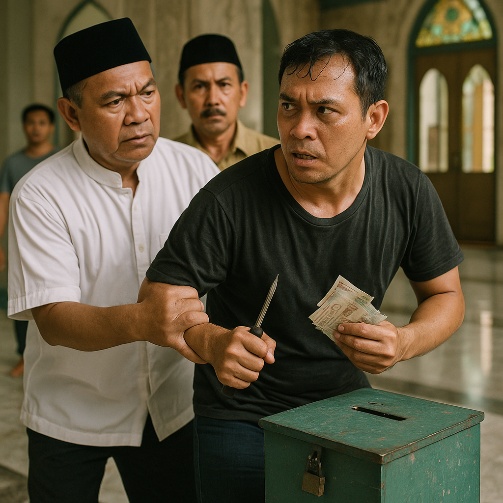Kepergok Warga Maling Uang Kotak Amal di Masjid Depok Ditangka